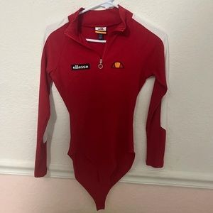 Ellesse red bodysuit long sleeve
